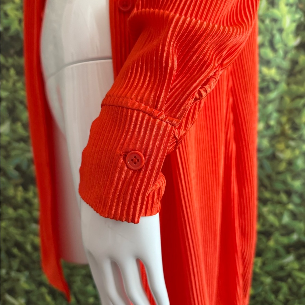 Orange Button-Up Mini Dress - Picture 9 of 10